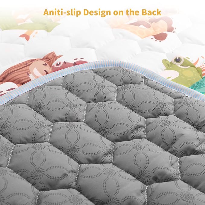 71"x59" Extra Large Baby Play Mat - Premium Thick, Non-Slip & Machine Washable Foam Floor Mat for Infants, Babies & Toddler. Fits Playpens,Spacious Crawling Space, Alphabet Design, Foldable & Odorless