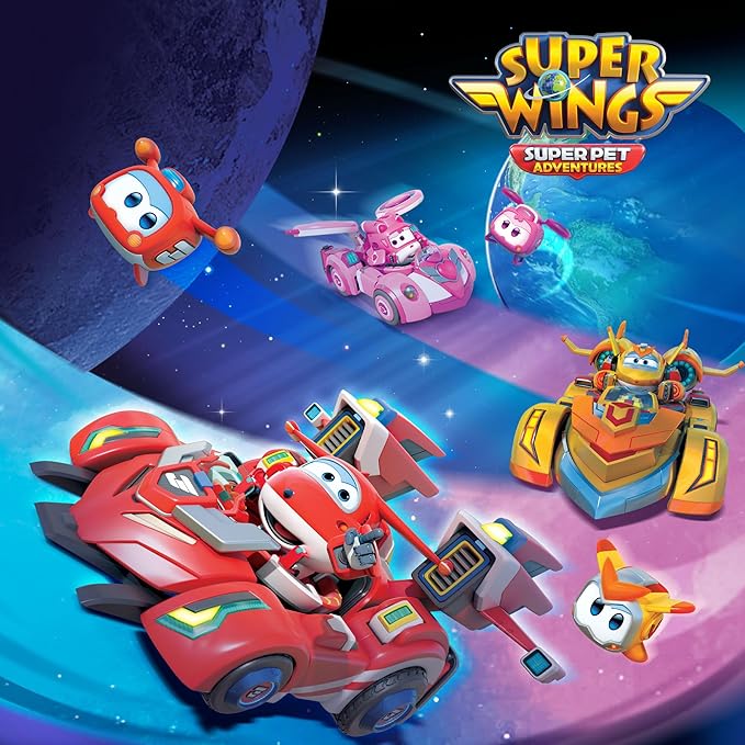 Super Wings Golden Boy Spinning Battling Tops & Cars Toys, Yellow Car Toys for Kids Age 3+, Little People Race Toy Cars for Boys and Girls, Best Gifts for Kids Boys Girls