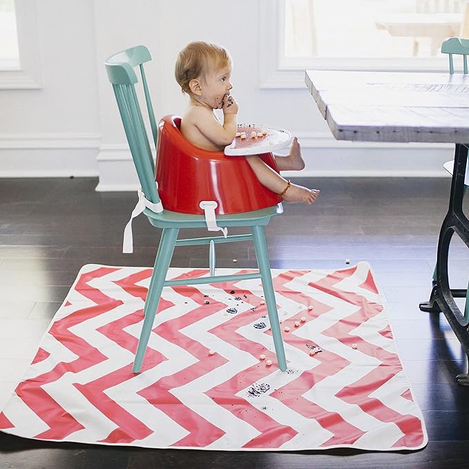 Prince Lionheart Catch All Protective Floor Mat, Orange Chevron