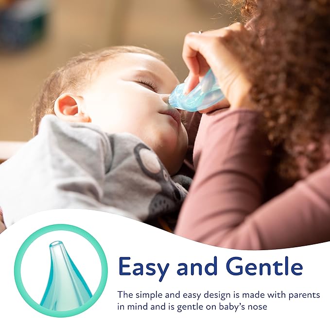 Dr. Talbot's Nasal Aspirator for Babies - Silicone - with Storage Case - Blue Elephant,(Pack of 2)