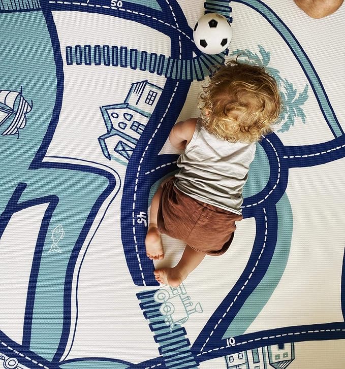 The Shwally PlayMat - Soft Baby Play Mat - Reversible Foam Floor Mat - Waterproof, Wipe-Clean, Durable, Non-Toxic and Hypoallergenic - Large (6.5' X 4.5')