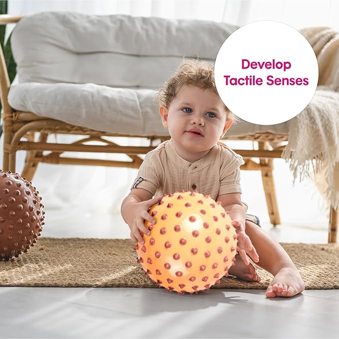 Edushape The Original Sensory Ball for Baby - 7" Baby Ball that Helps Enhance Gross Motor Skills for Kids Aged 6 Months & Up - Vibrant, Colorful and Unique Toddler Ball