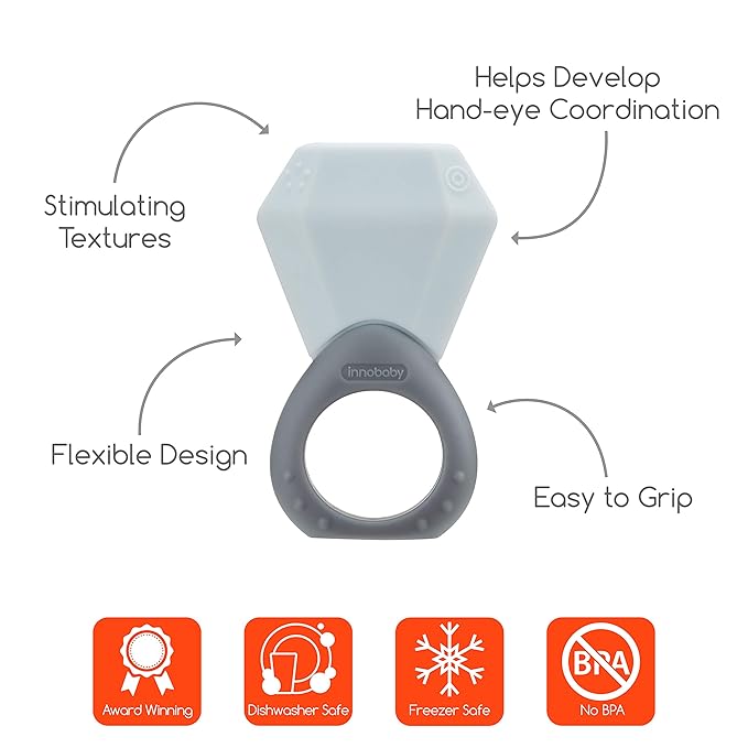 INNOBABY TEETHIN' Smart Birthstone Ring TEETHER - April (Diamond)