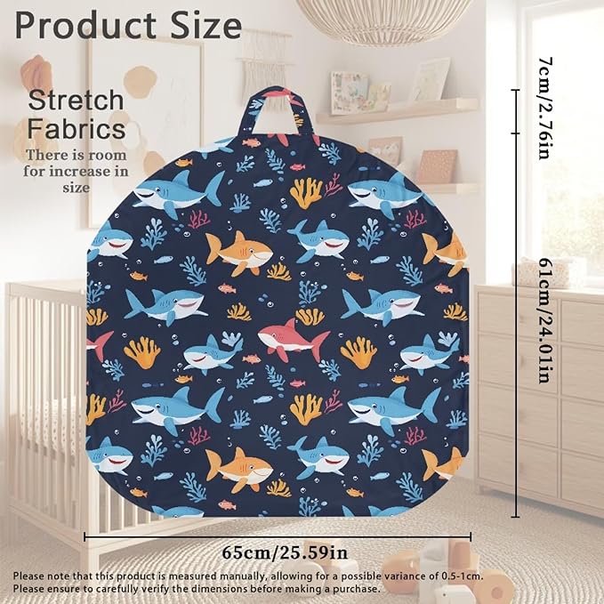 Newborn Lounger Cover, Breathable Newborn Lounger Pillow Cover Soft Lounger Cover for Boys Girls Removable Infant Nest Pillow Slipcover Infant Lounger Cover Shark Design