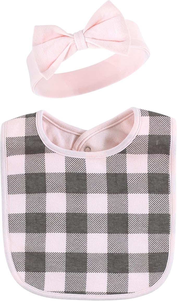 Hudson Baby Unisex Baby Cotton Bib and Headband Set