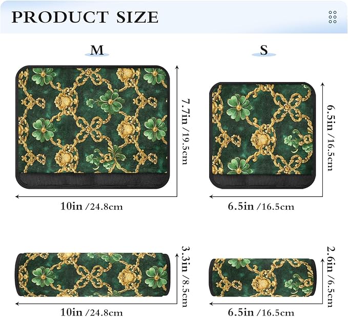 Green Gold Shamrocks Seat Belt Cover Pad 2 Pack Car Seat Belt Cushion Soft Car Seat Shoulder Protector for Adults Kids