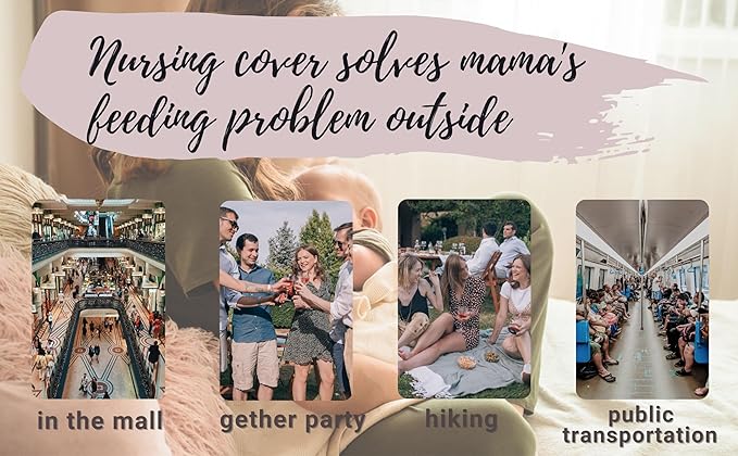 Nursing Cover for Newborn Breastfeeding Multi Use Infant Stroller Canopy Unisex Baby Car Seat Cover for Baby Boy and Girl (White)