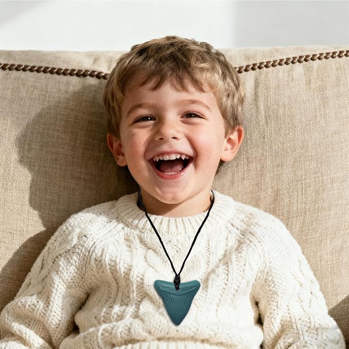 Chew Necklaces for Sensory Kids 6 PCS, Chewy Necklaces Sensory Toys for Boys Girls Children with Autism, ADHD, Anxiety, Oral Motor Stimulation, Silicone Teething Necklace BPA Free