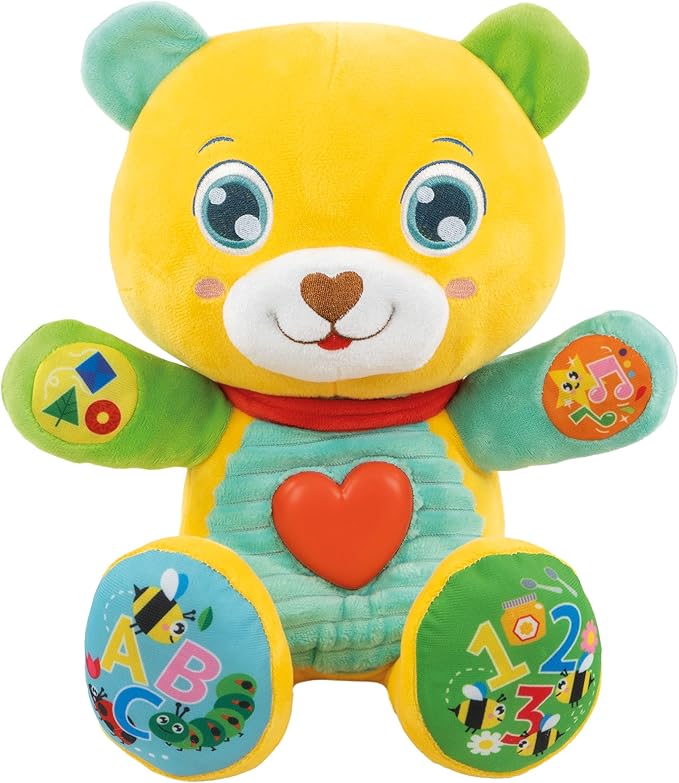 Clementoni Baby Lele Hugging and Words, Interactive Speaking Plush Animal for Children from 6 Months, Activity Centre that Stimulates Sensory and Cognitive Development, Italian
