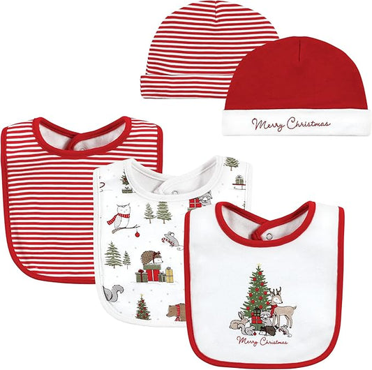 Hudson Baby Unisex Baby Cotton Bib and Headband Set