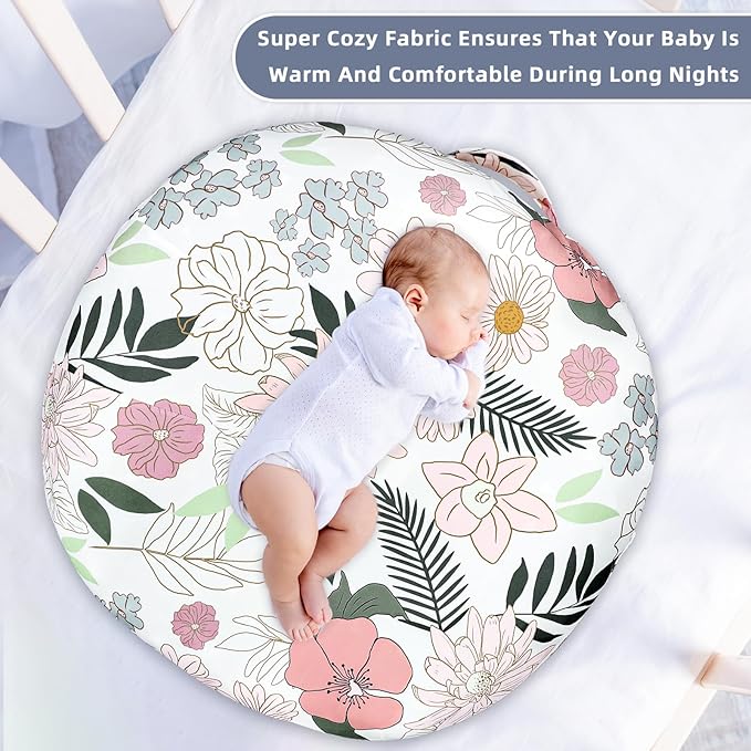 Baby Lounger Cover for Boys Girls, Newborn Lounger Pillow Cover for Infant Lounger Pillow, Ultra Soft Fitted 1 Pack Baby Lounger Slipcover, Daisy Floral (Cover Only)