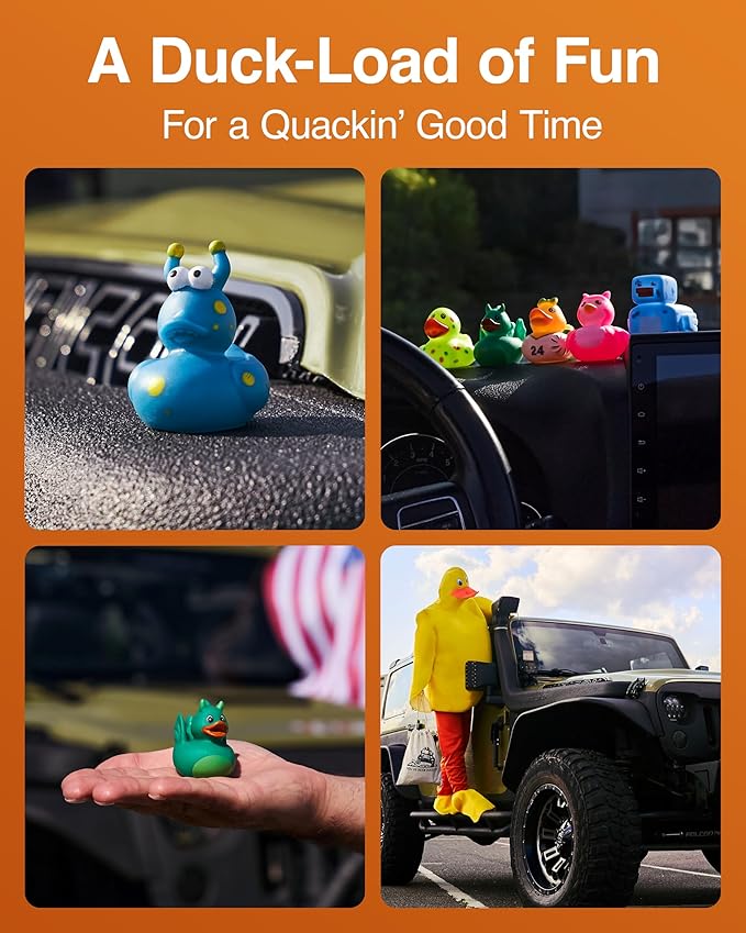 Jeep Ducks for Ducking Kit-76 Piece kit Including Rubber Ducks, Duck Duck Jeep Bag, Jeep Ducking Cards & Rubber Bands Plus Official Duck Duck Jeep Mobile App (Jeep Ducks for Ducking Assortment C)