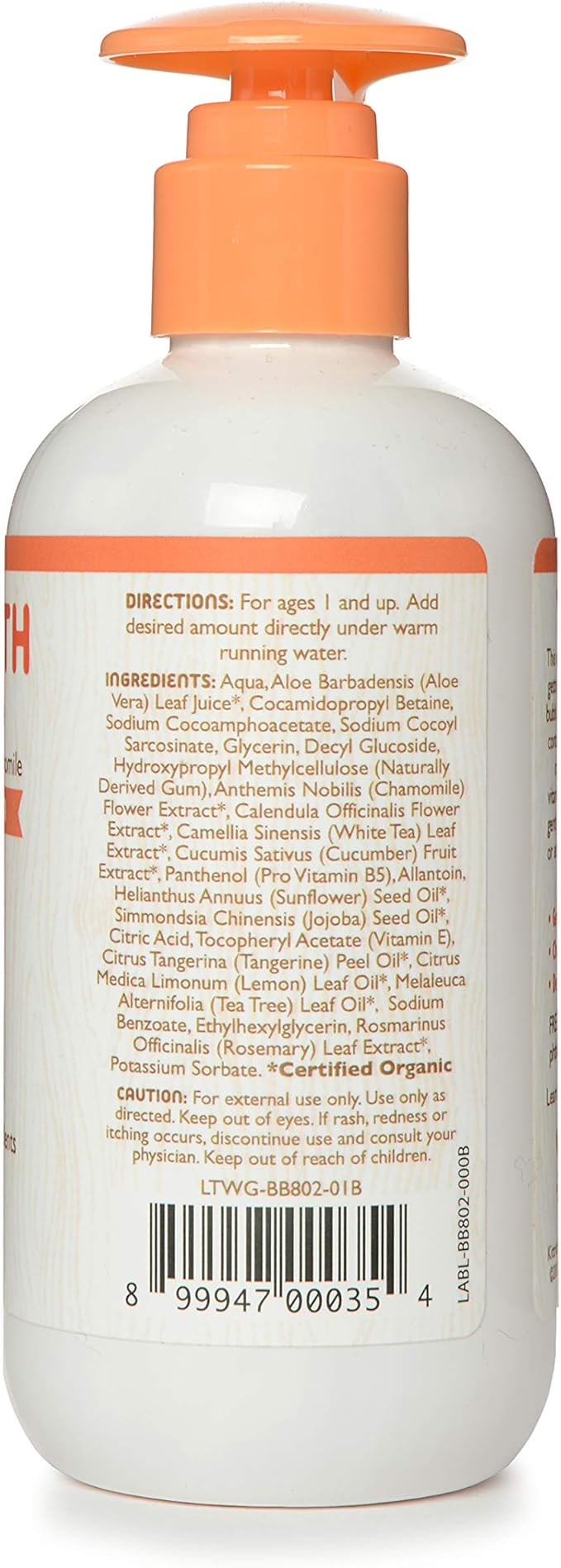Little Twig Bubble Bath, Baby Bath Essential with Natural Plant Derived Formula, Vegan, Gluten-Free, Paraben-Free, Happy Tangerine Scent, 8.5 fl. oz.