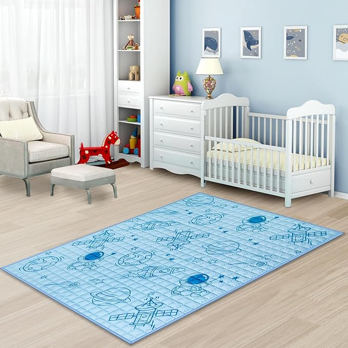 Baby Play Mat 71" X 59" Thick One-Piece Crawling Mat Baby Mat Floor Mat Non-Slip Cushioned Baby Playmat Fit for LIAMST, TODALE, YOBEST Playpen Machine Washable for Easy Care