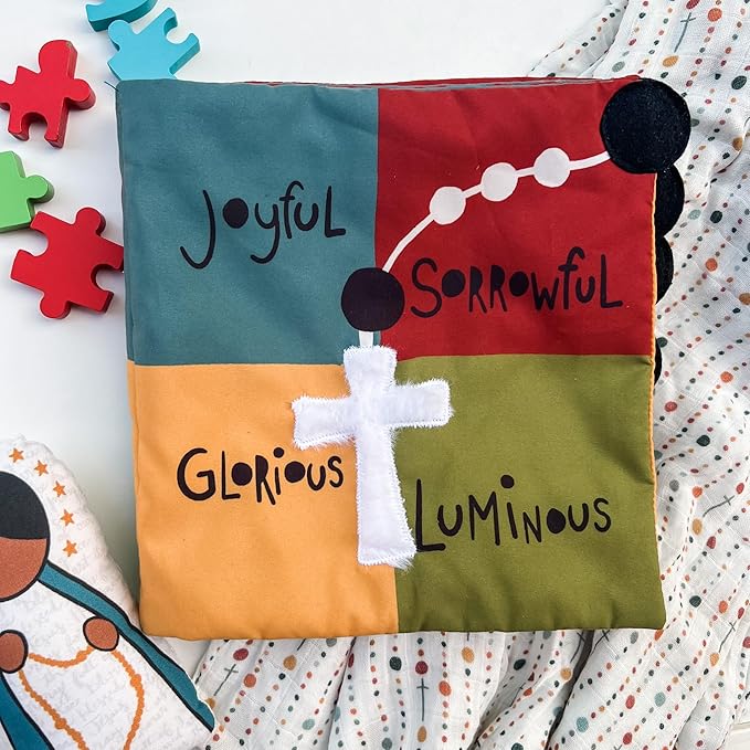Rosary Quiet Book for Babies and Toddlers - Explore The Mysteries of The Rosary Through Play - Interactive Faith-Based Sensory Learning - Ideal for Family Prayer and Baptism Gifts