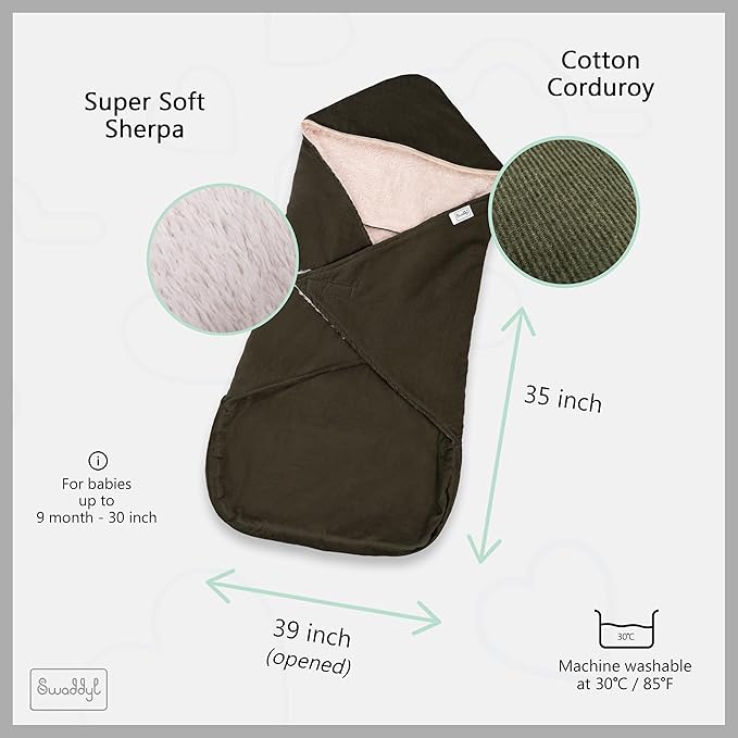 Car Seat Cover - Baby Girl Blanket for Winter - Essential Carseat Accessory