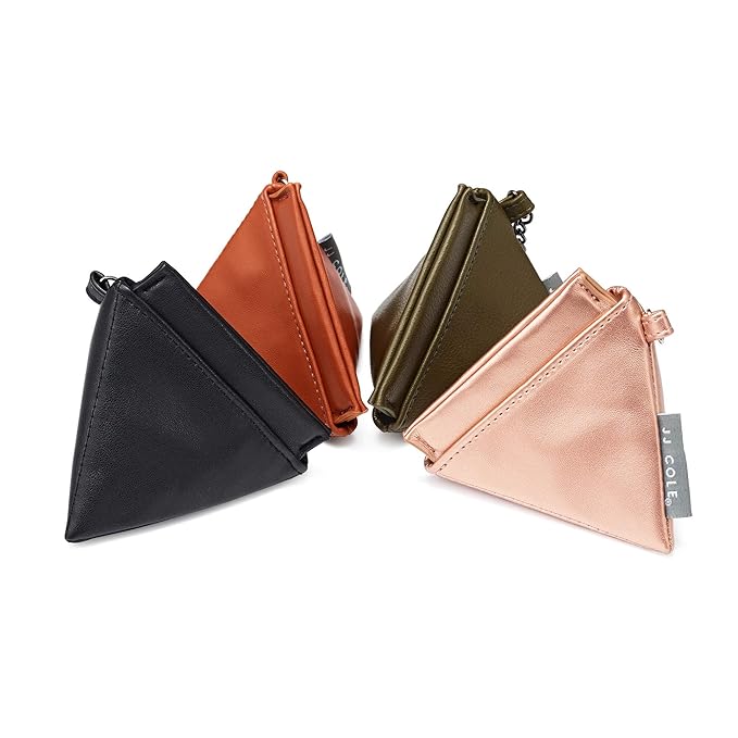 JJ Cole Vegan Leather Pyramid Pacifier Pouch, Black