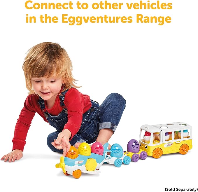Toomies Tomy Hide and Squeak Egg Bus Baby Toy, Educational Shape Sorter with Colours and Sound, Easter Toy for Babies, Baby Push-Along Toy for Toddlers, Baby Boys & Girls Aged 1, 2 & 3 Year Olds