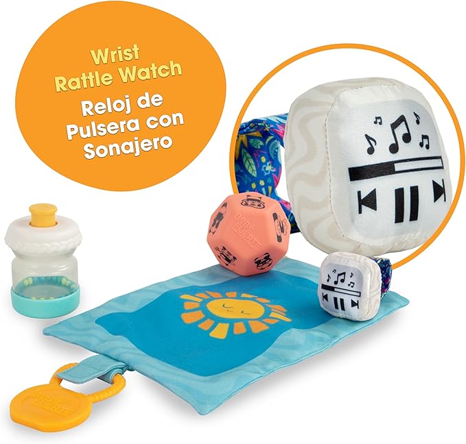 BEBE FUERTE Let's Move Giftset by Robin Arzon - Baby Activity Center with Bilingual Sensory Toys for Ages 3 Months and Up