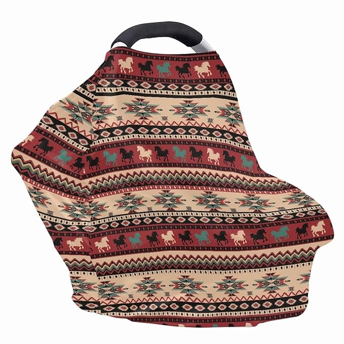 Aztec Infant Stroller Cover Dust Cover Multi-Use Car Seat Canopy Cover Privacy Protection Reusable Stroller Canopy Covers Stretchy Breastfeeding Shawl