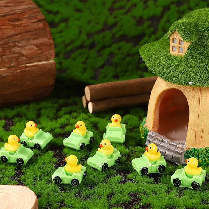 30pcs Ducks in a Car, Resin Car Duck Set Funny Mini Car Ducks Unique Rubber Ducks Small Animal Tiny Ducks Car Dashboard Decor Micro Landscape Duck