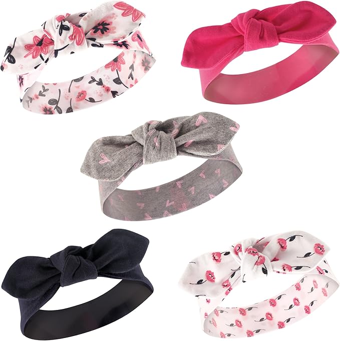Hudson Baby Cotton and Synthetic Headbands, Size 0-24 Months