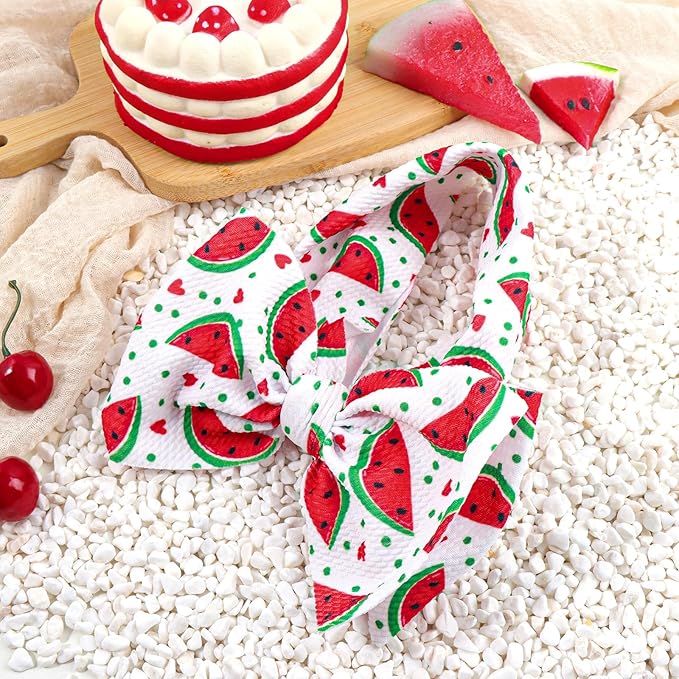 YanJie Watermelon Bow Headband for Girls Newborn Infants Toddlers - Red, 1 Count