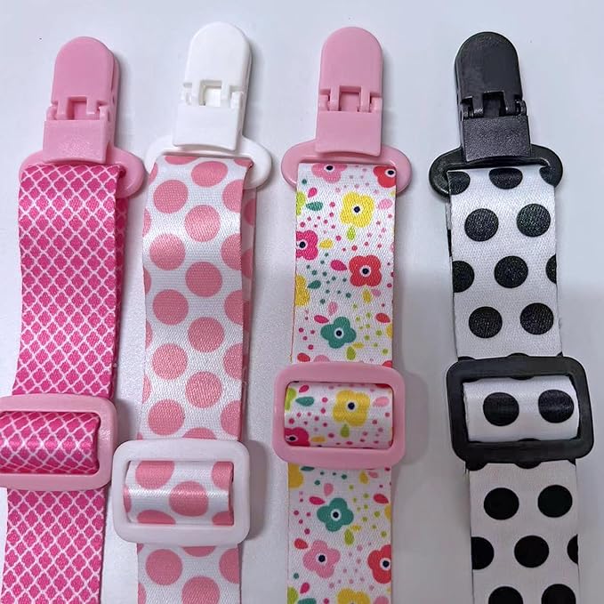 50piece 25mmRibbon Pacifier Plastic Suspender Clips for DIY Teething Toys Baby Blankets Dummy Bib Leash, White