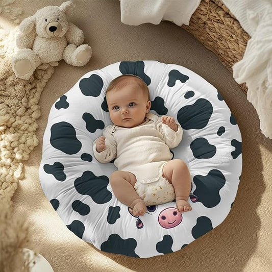 Classic Cowhide Print Baby Lounger Cover Removable Cover Ultra Soft Comfortable Lounger Slipcover Protector Cover for Infant Lounger Pillow Breathable and Reusable