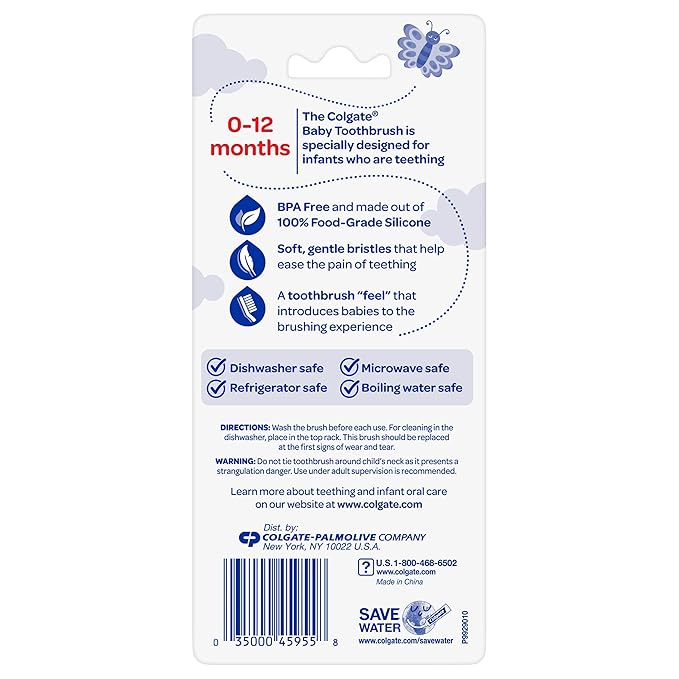 Colgate Baby Toothbrush and Teether, Bpa Free, 2 Count