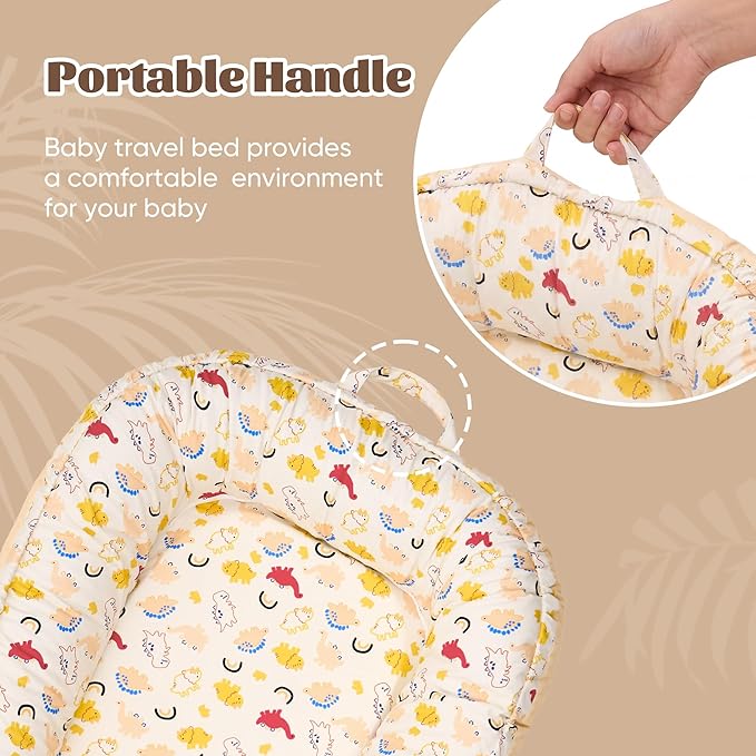 Baby Lounger - Newborn Lounger Cover Months 0-12 Months, Baby Lounger Cover Breathable & Soft Baby Nest Cover Co Sleeping Babies Essentials Gifts, Portable Infant Lounger Baby Floor Seat Rainbow