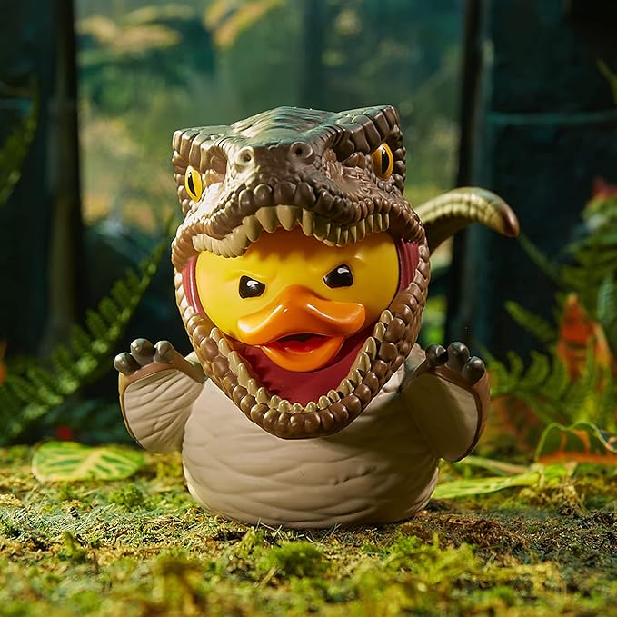 TUBBZ Boxed Edition: Jurassic World Rebirth - Velociraptor Cosplaying Rubber Duck Vinyl Figure