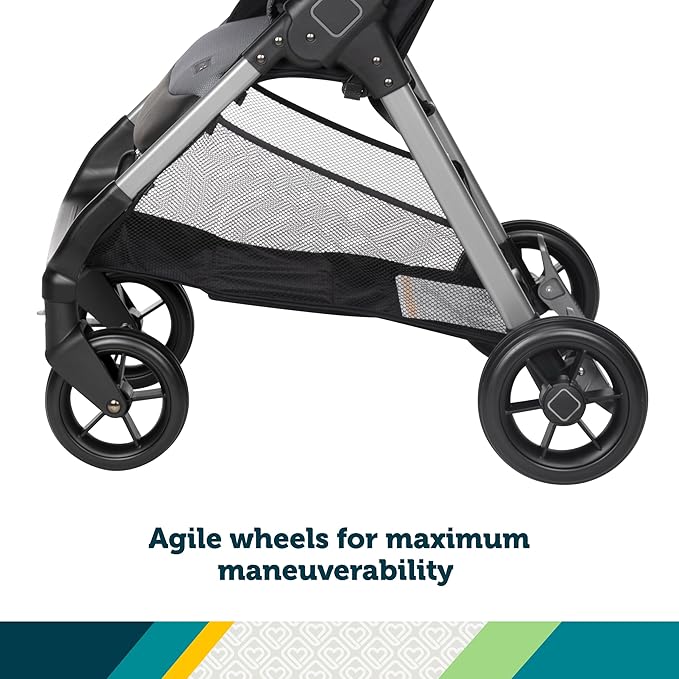 Safety 1st Smooth Ride QCM Travel System, Fast, 1-Hand Lift to fold, High Street