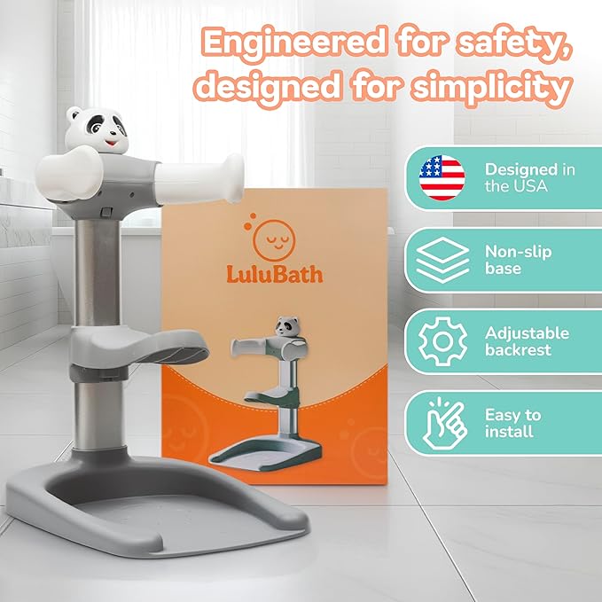 Baby Shower Stand with Built-in Seat | Baby Bath Stand Height-Adjustable Washing Stand for Toddlers | Soporte para Bañera con Asiento