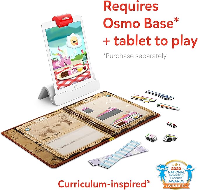 Osmo-Math Wizard and the Secrets of the Dragons for iPad-Ages 6-8/Grades 1-2-Measurement & Estimating-Curriculum-Inspired-STEM Toy Gifts for Kids,Boy&Girl-Ages 6 7 8 (Osmo Base Required)