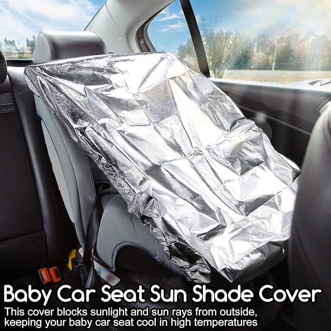 Baby Car Seat Sun Shade Cover,Toddler Car Seat Cooler Car Seat Heat Protector with Draw String,Block Sunlight UV Ray Keeps Baby Seat at A Cool Temperature,Baby Travel Accessories 42.5" x 29"