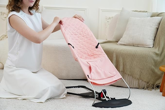 Fabric seat for Bouncer Belltop Compatible with BabyBjörn Bouncer: Soft & Bliss. Cover for Baby Bouncer (seat): Hypoallergenic & Breathable. Seat for Baby Swing: Ergonomic (Pink)