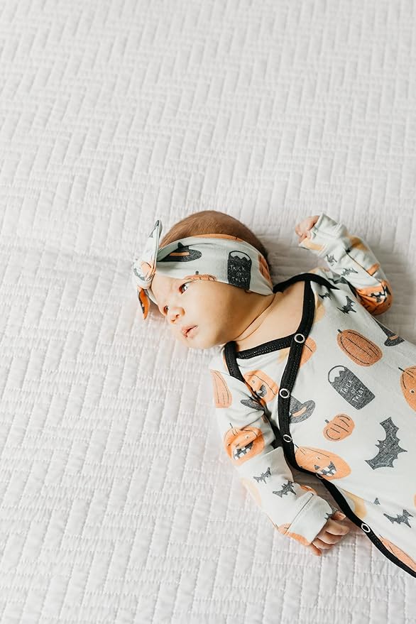 Copper Pearl Baby Stretchy Soft Knit Headband Bow Trick