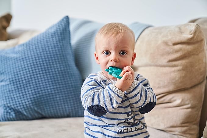 Matchstick Monkey Silicone Mini Teether & Gel Applicator – Silicone Baby Teether, Easy-to-Grip, BPA-Free, Supports Self-Soothing & Early Brushing, 3 Months+, 4 Inches, Green