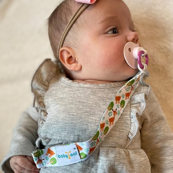 babygoal Rabbit Pacifier Clips, 6 Pack Binky Paci Holder and Leash Fits for Most Pacifiers, Binkies and Easter Gift