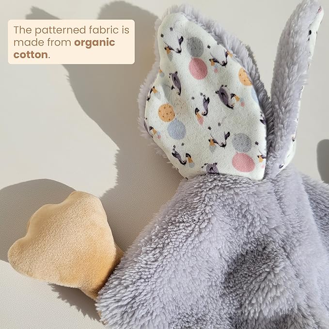 Helga The Goose, Pacifier Holder, Security Blanket Lovey, Infant Stuffed Toy, 9.8 Inches (Pack of 1) (Sky Grey)