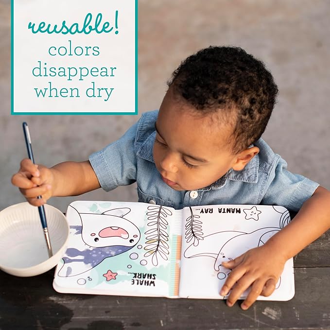 Infantino Color Reveal Bath Book, Baby & Toddler Water Reveal Book for Bath Time Fun, Ocean Theme, Mess-Free, Soft EVA Plastic, Reusable Color-Changing Pages