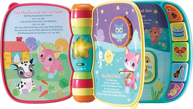 VTech Baby My first songbook - colourful book with 6 pages and moving elements to play, listen and sing along - for children from 6-36 months