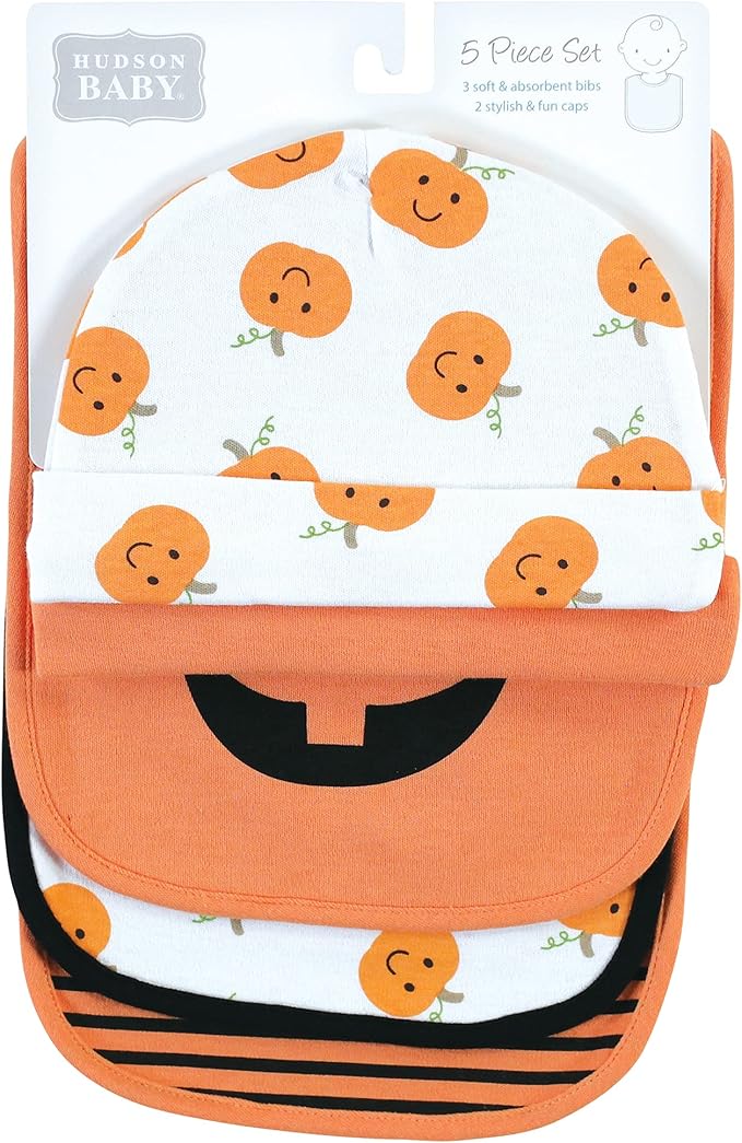 Hudson Baby Unisex Baby Cotton Bib and Headband Set