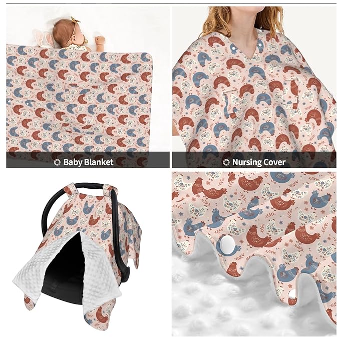 Halloween Cute Cartoon Bat Baby Car Seat Canopy and Nursing Cover for Breastfeeding Multi-Use Cover Lightweight Infant Stretchy Carrier Carseat Winter Cover for Newborn Girls Boys