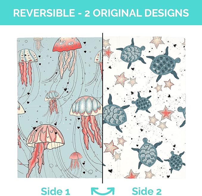 JumpOff Jo Foldable Foam Play Mat – Large Waterproof Baby & Toddler Activity Floor Mat, Double-Sided 70 x 59 Inch Play Surface