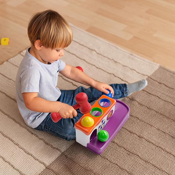 Lollipop Baby Hammer Toy Toddler Activity: Montessori Toys Spark Your Child's Curiosity with Our Ball and Hammer Toddler Toy. Encouraging Creativity and Coordination