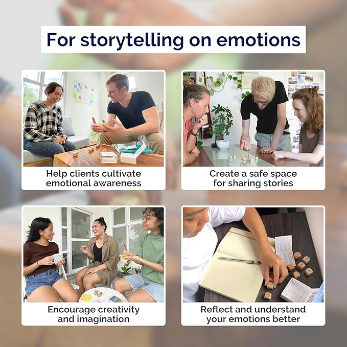 metaFox Coaching Cubes for Emotional Intelligence - 9 Cubes with Coaching Questions for Emotion, Personal Development - Use as Therapy Tools, Story Cubes, Conversation Cubes, Therapy Games