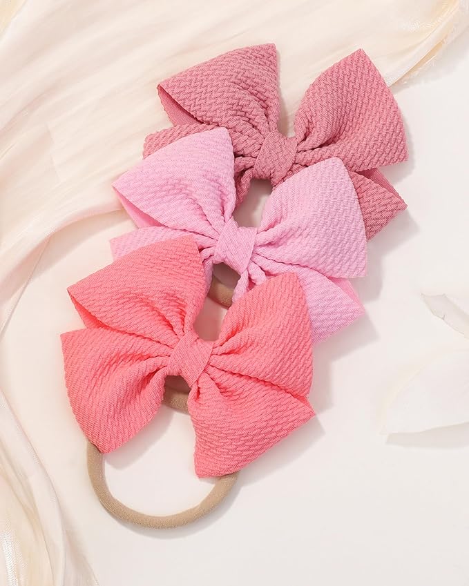 jollybows 20pcs Baby Girls Hair Bows Headband Nylon Hair Band Elastic Hair Accessories for Kids Infants Toddlers