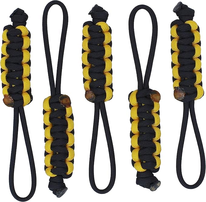 BubbasGarageTv - Large Heavy Duty Paracord Zipper Pulls (Yellow)